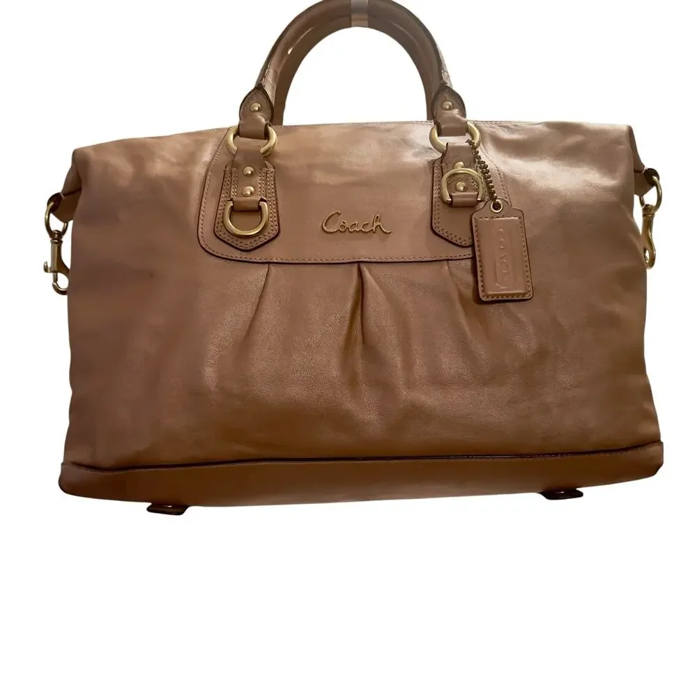 Coach Woman's Ashley Size Y2K Blush Pink Large Soft Leather Classic Top Handle